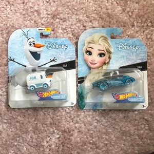Disney Character Hot Wheels- Olaf & Elsa